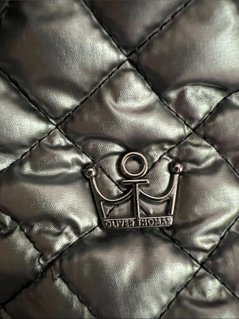 Oliver Thomas Quilted Black Tote Tennis Bag with Detachable Strap and Pouch.